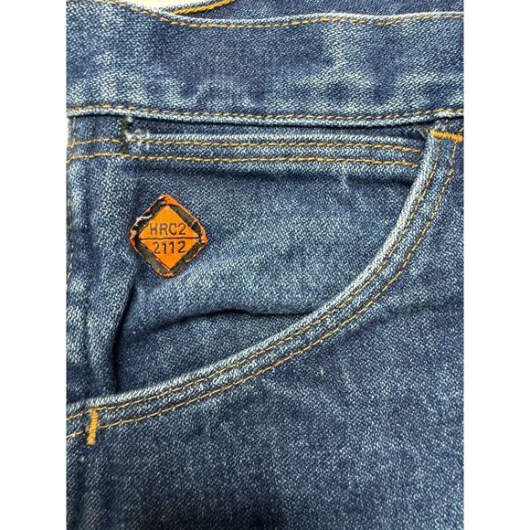 Wrangler FR 13 Original Men's Straight Leg Blue Denim Jeans - Size 36x29.5 - Picture 6 of 8
